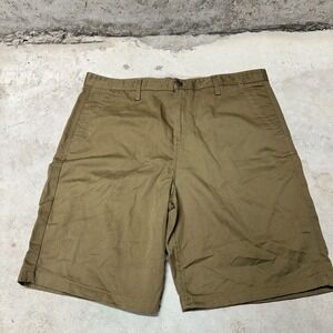 Empyre Mens Shorts Size 36‎ Khaki Casual Walking Flat Front Cotton Blend